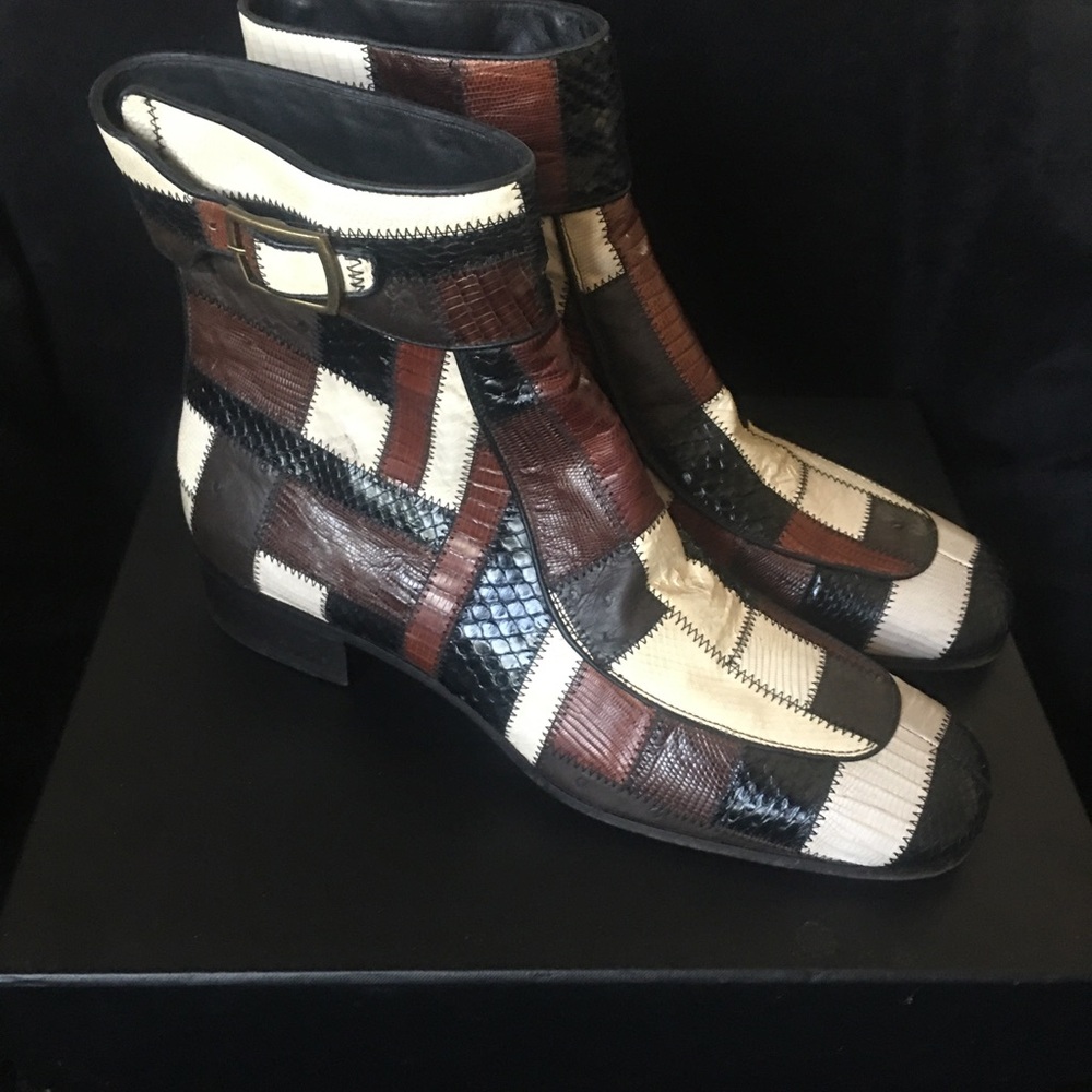 Saint Laurent Miles 30 Patchwork Zip Boot